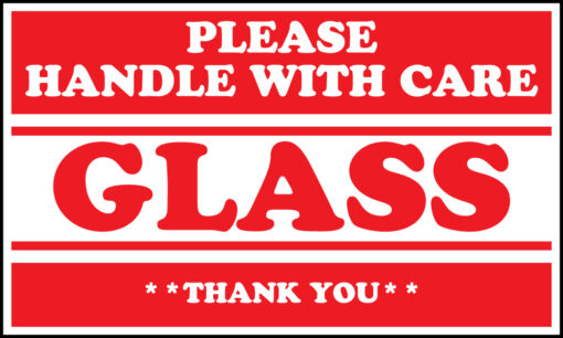 Glass Handle With Care Label