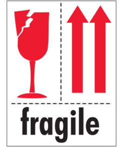 fragile glass label